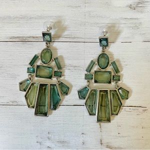 Green Statement Earrings